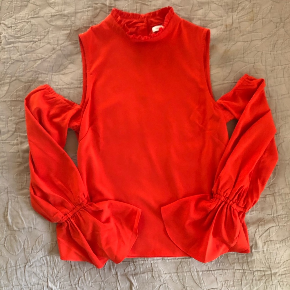 Cold Shoulder Long Sleeve Blouse